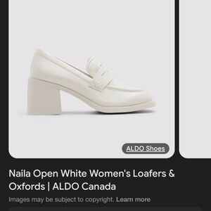 ALDO white heeled loafers